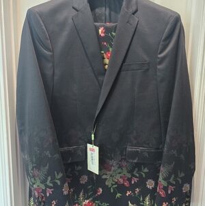 Murano Black Floral Men's Blazer